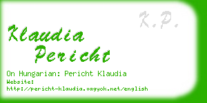 klaudia pericht business card